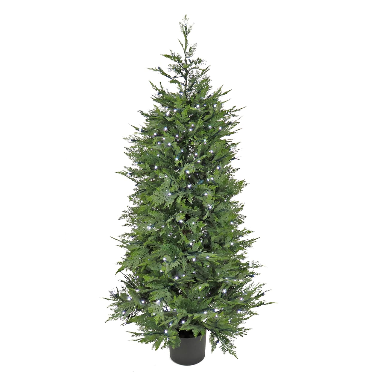5ft. Pre-Lit Cypress Artificial Christmas Tree, Multi-Function LED Lights
